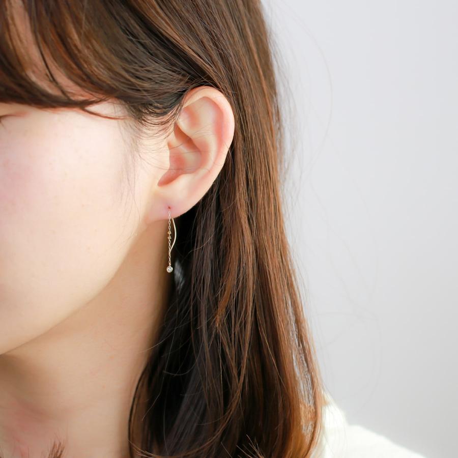 cococaru（ココカル） ピアス アメリカンピアス チェーン ダイヤモンド