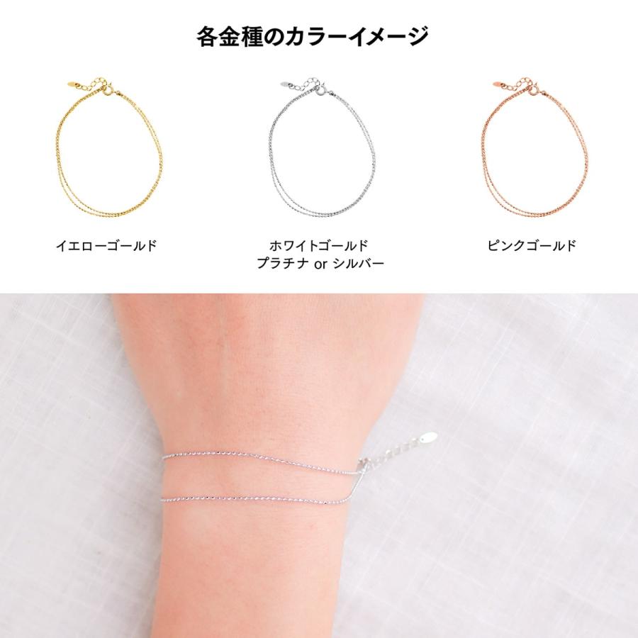 cococaru ブレスレット 2連 カットボールチェーン k10 イエロー