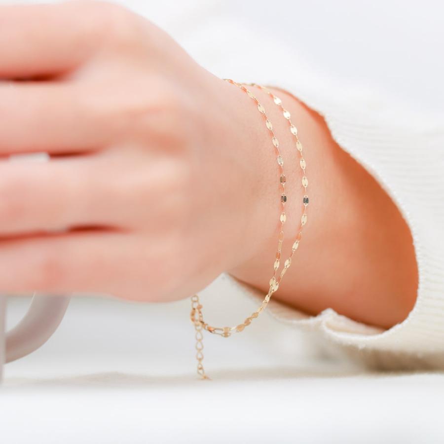 cococaru（ココカル） ブレスレット 2連 フラワーチェーン k18