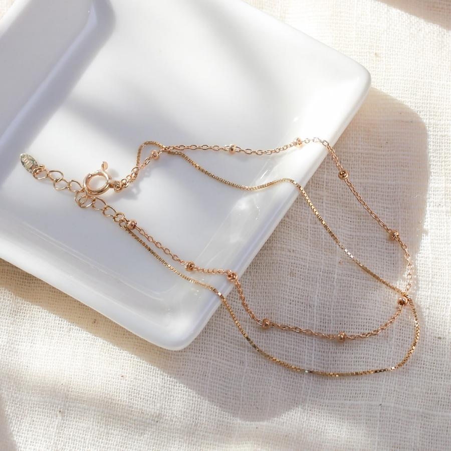 ete チェーンブレスレット 2連　10k ポーチ付き ete チェーンブレスレット 2連 10k ポーチ付き K10 Chain