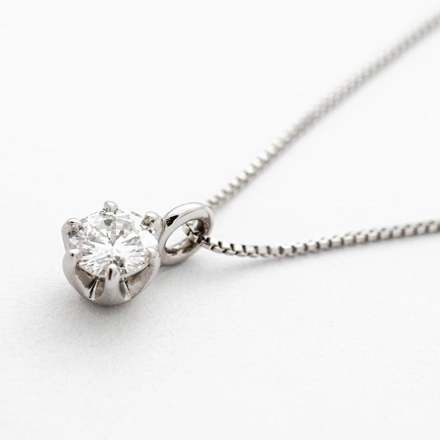0.2ct Hカラー ダイヤモンド ネックレス プラチナ900 一粒 6本爪 天然ダイヤ 品質保証書 金属アレルギー 日本製 おしゃれ ジュエリー プレゼント ギフトの画像