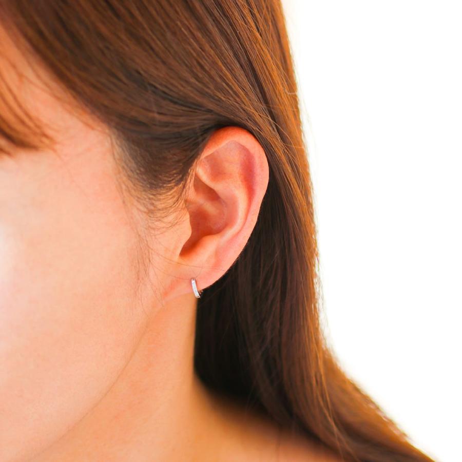 大特価！！Pt900 天然ダイヤモンド　中折れピアス　フープピアス 楽天市場】プラチナ中折れ式ダイヤフープピアス(10mmリング調