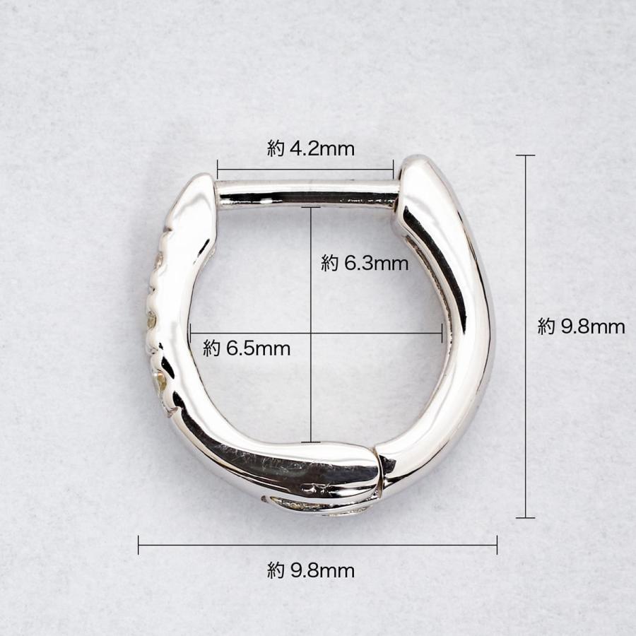 cococaru ピアス 中折れ式 フープピアス 小さめ ダイヤモンド プラチナ