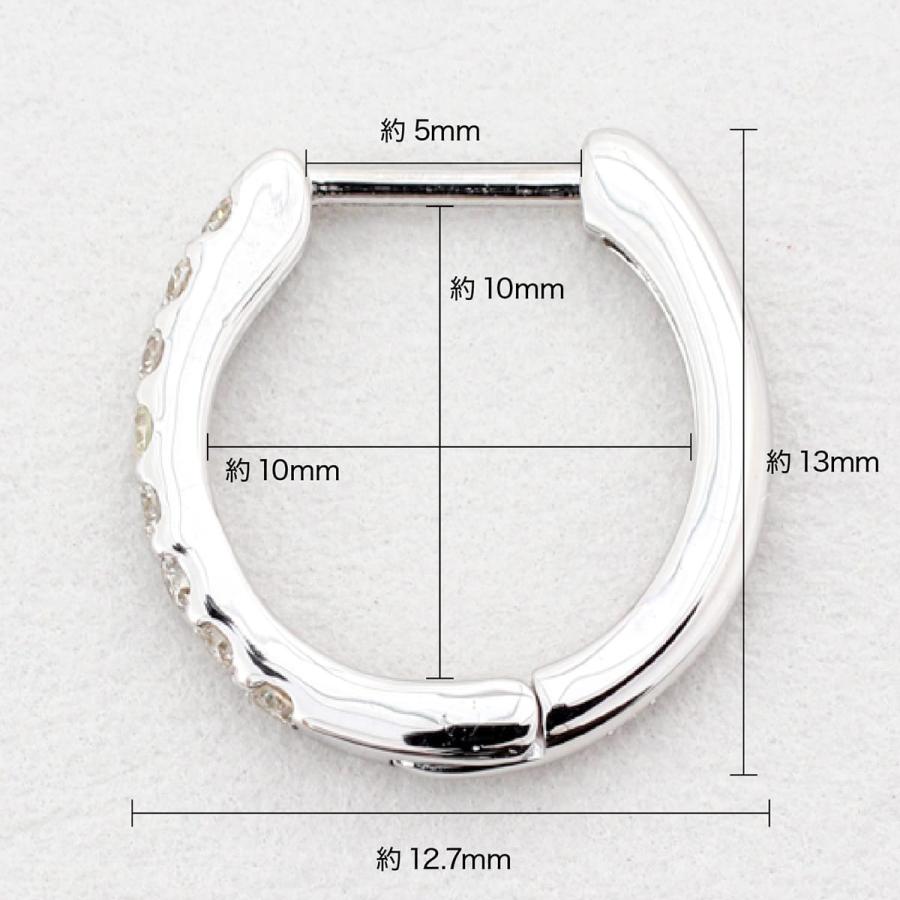 ピアス フープピアス 中折れ式 k10 イエローゴールド ホワイトゴールド ピンクゴールド 天然ダイヤモンド 0.2ct SI〜VSクラス Fカラー 日本製 プレゼントの画像