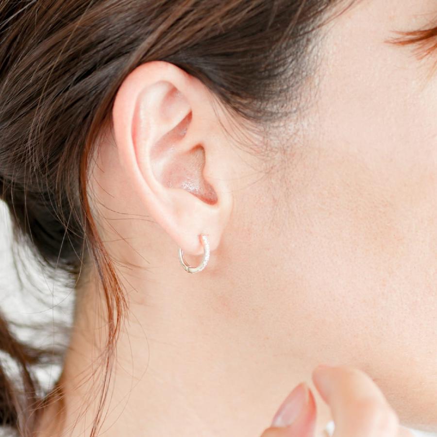 ピアス フープピアス 中折れ式 k10 イエローゴールド ホワイトゴールド ピンクゴールド 天然ダイヤモンド 0.2ct SI〜VSクラス Fカラー 日本製 プレゼントの画像
