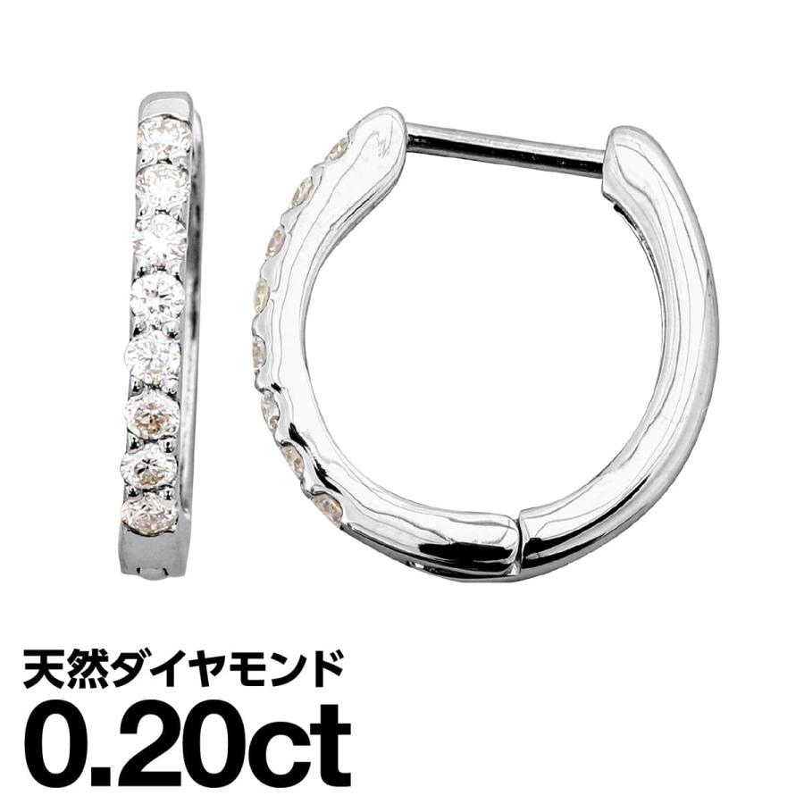 cococaru プラチナ ダイヤ ピアス cococaru ピアス 中折れ式 フープピアス プラチナ ダイヤモンド