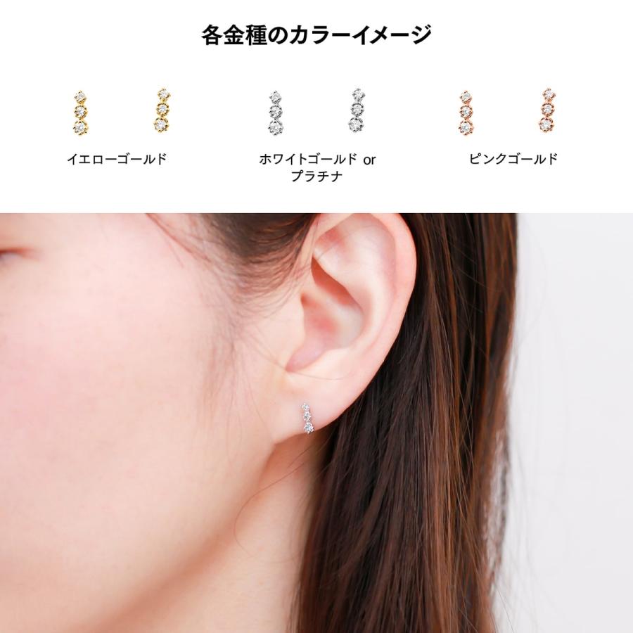 cococaru K10 天然ダイヤモンド ラインピアス　ピンクゴールド cococaru（ココカル） ピアス ダイヤモンド k10 イエローゴールド