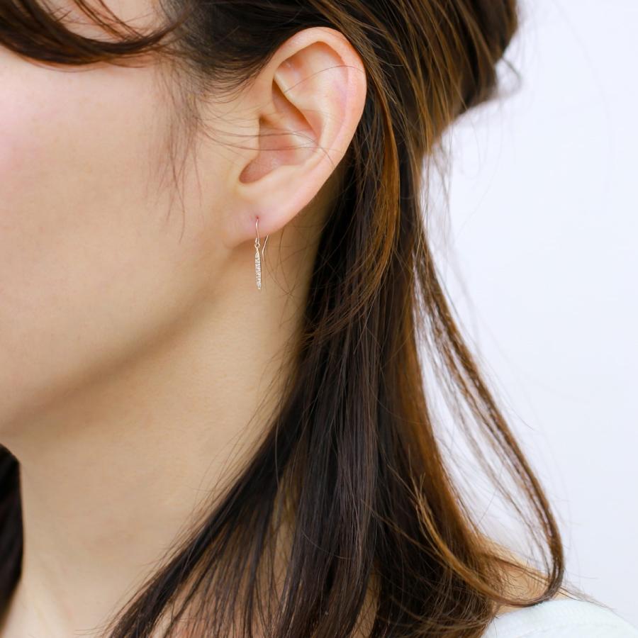 K10 ダイヤモンド ピアス フックピアス　K10製 cococaru（ココカル） ピアス フックピアス ダイヤモンド k10 イエロー