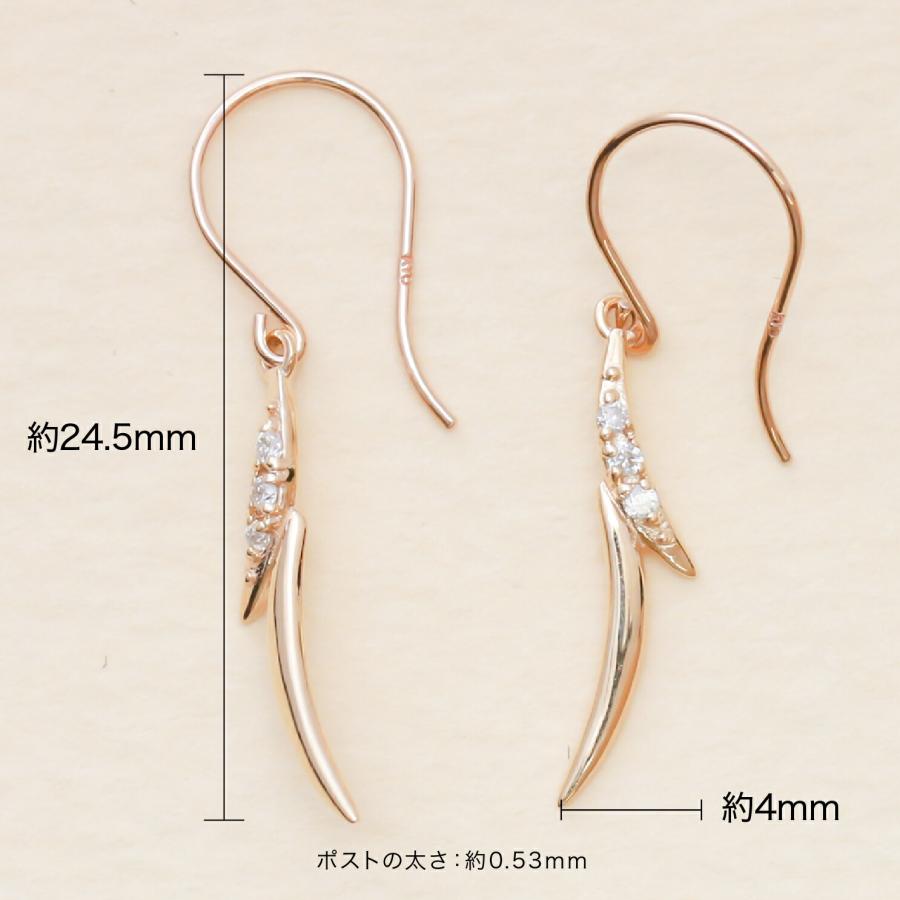 ピアス フックピアス ダイヤモンド k10 イエローゴールド ホワイトゴールド ピンクゴールド 天然ダイヤモンド 日本製 おしゃれ プレゼント ギフト クリスマスの画像