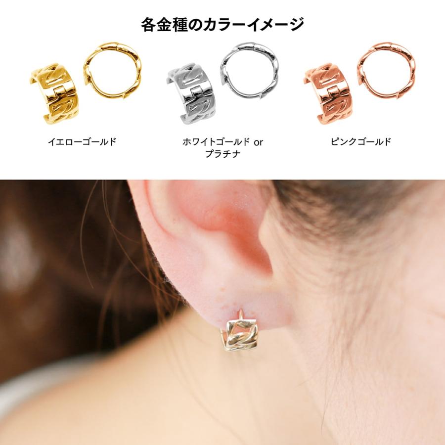 ピアス フープピアス k18 イエローゴールド ホワイトゴールド ピンクゴールド 日本製 おしゃれ プレゼント ギフト クリスマス 卒業式 入学式の画像