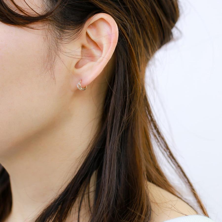 cococaru ピアス フープピアス ダイヤモンド k10 イエロー
