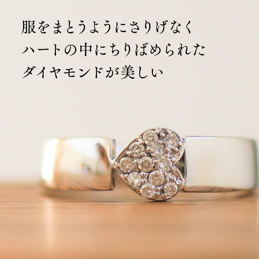 指輪 ダイヤモンド リング レディース シンプル k18 イエローゴールド ホワイトゴールド ピンクゴールド ハート ファッションリング 天然ダイヤモンド 日本製の画像