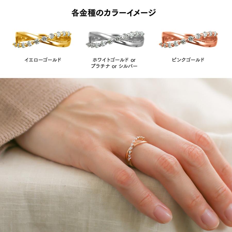 指輪 ダイヤモンド リング レディース シンプル k18 イエローゴールド ホワイトゴールド ピンクゴールド ファッションリング 天然ダイヤモンド 日本製 おしゃれの画像