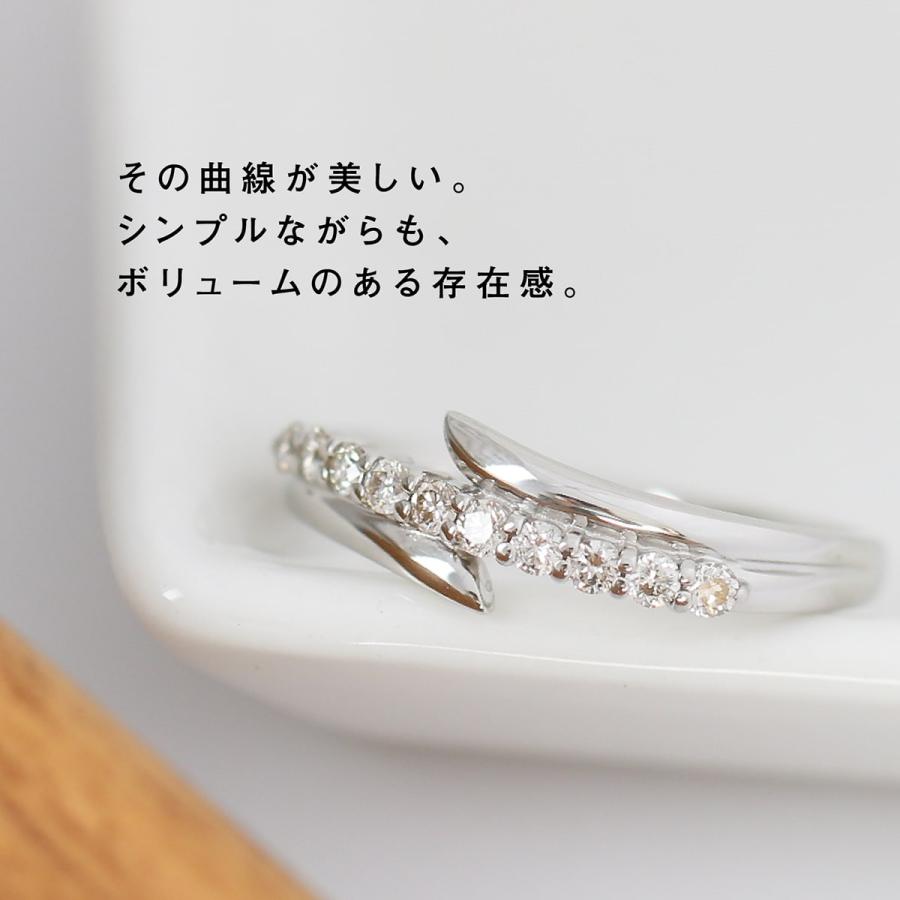 指輪 ダイヤモンド リング レディース シンプル k18 イエローゴールド ホワイトゴールド ピンクゴールド ファッション 日本製 おしゃれ プレゼント ギフトの画像