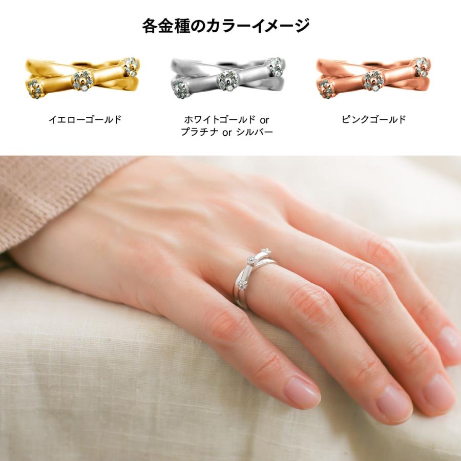 指輪 ダイヤモンド リング レディース シンプル k18 イエローゴールド ホワイトゴールド ピンクゴールド ファッションリング 天然ダイヤモンド 日本製 おしゃれの画像