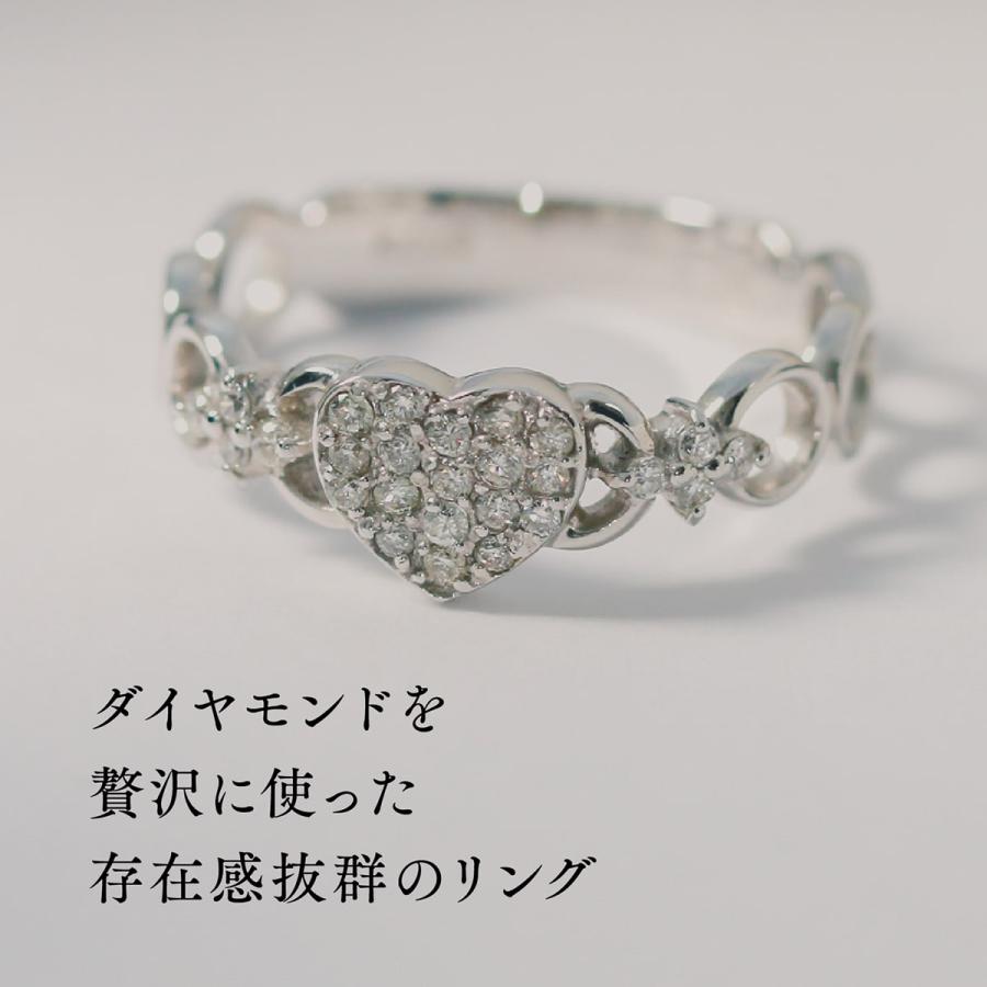 指輪 レディース ハート 指輪 ダイヤモンド リング レディース シンプル プラチナ 天然ダイヤモンド ファッションリング 日本製 おしゃれ プレゼント ギフトの画像