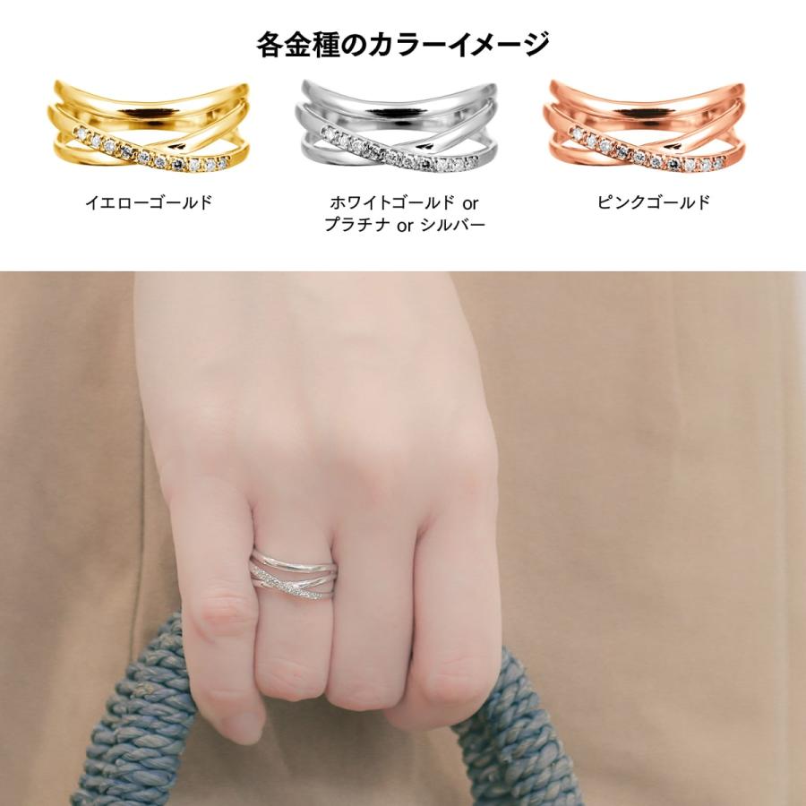 指輪 ダイヤモンド リング レディース シンプル k18 イエローゴールド ホワイトゴールド ピンクゴールド 天然ダイヤモンド ファッションリング 日本製 おしゃれの画像