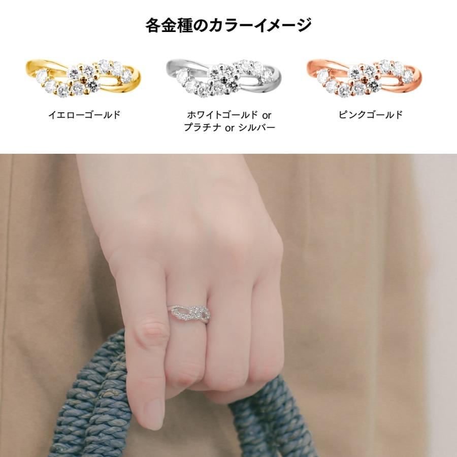 指輪 ダイヤモンド リング レディース シンプル k18 イエローゴールド ホワイトゴールド ピンクゴールド 天然ダイヤモンド ファッションリング 日本製 おしゃれの画像