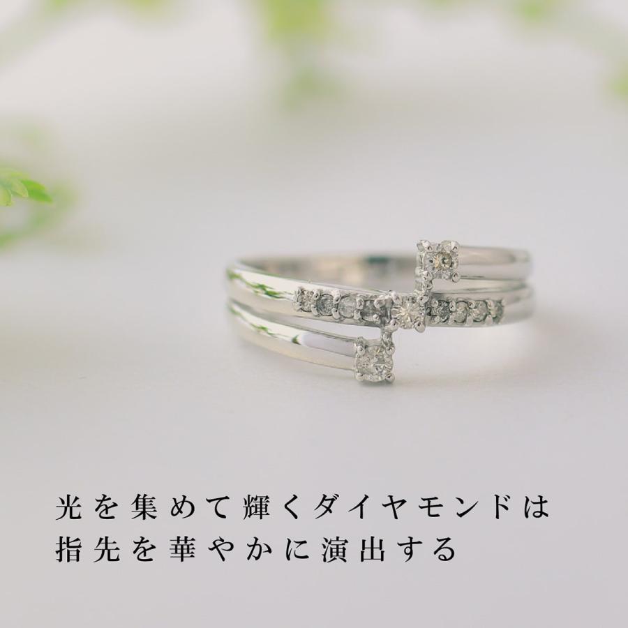 指輪 ダイヤモンド リング レディース シンプル k18 イエローゴールド ホワイトゴールド ピンクゴールド 天然ダイヤモンド ファッションリング 日本製 おしゃれの画像