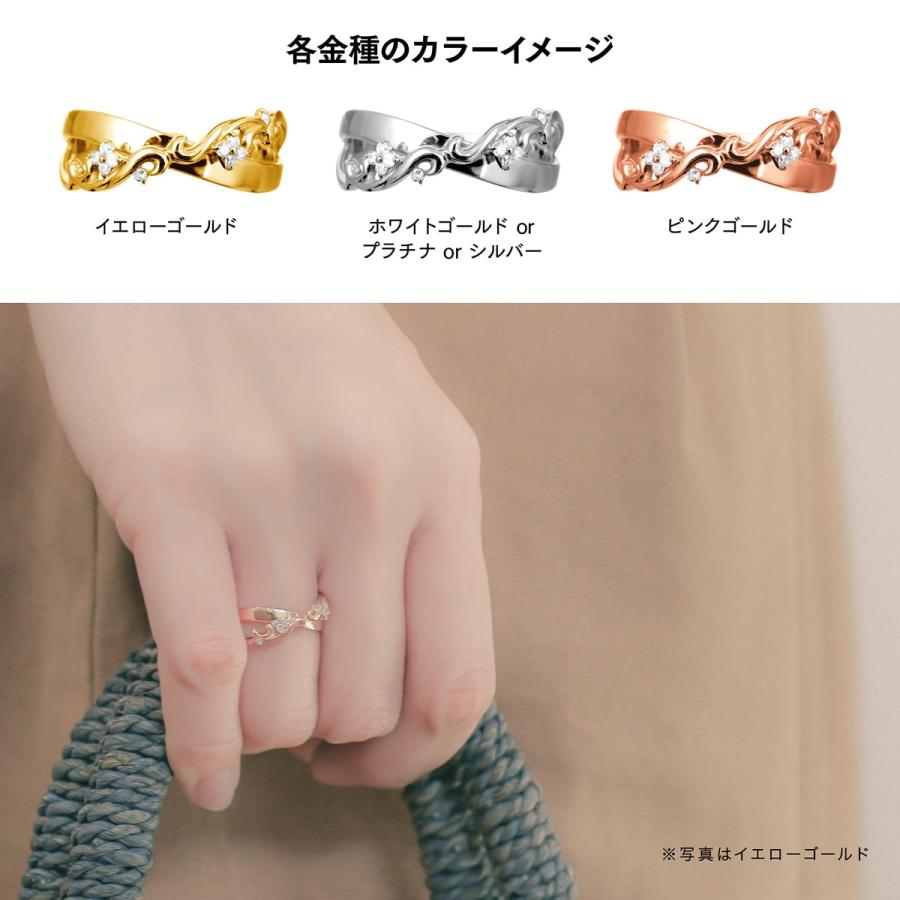 指輪 ダイヤモンド リング レディース シンプル k18 イエローゴールド ホワイトゴールド ピンクゴールド 天然ダイヤモンド ファッションリング 日本製 おしゃれの画像