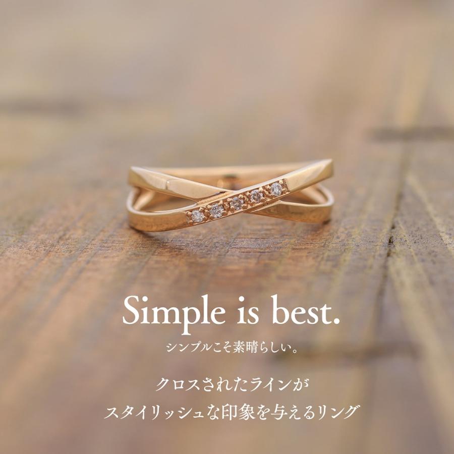 指輪 ダイヤモンド リング レディース シンプル k18 イエローゴールド ホワイトゴールド ピンクゴールド 天然ダイヤモンド ファッションリング 日本製の画像