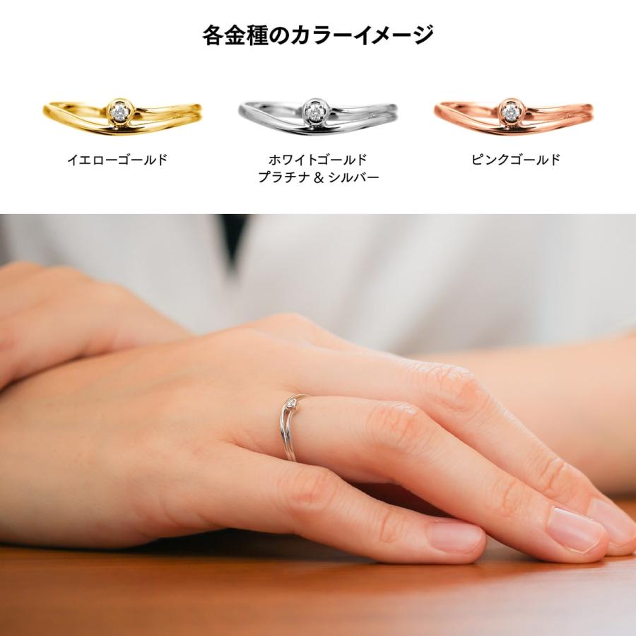 指輪 一粒 ダイヤモンド リング レディース シンプル k10 イエローゴールド ホワイトゴールド ピンクゴールド ファッションリング 日本製 プレゼント ギフトの画像