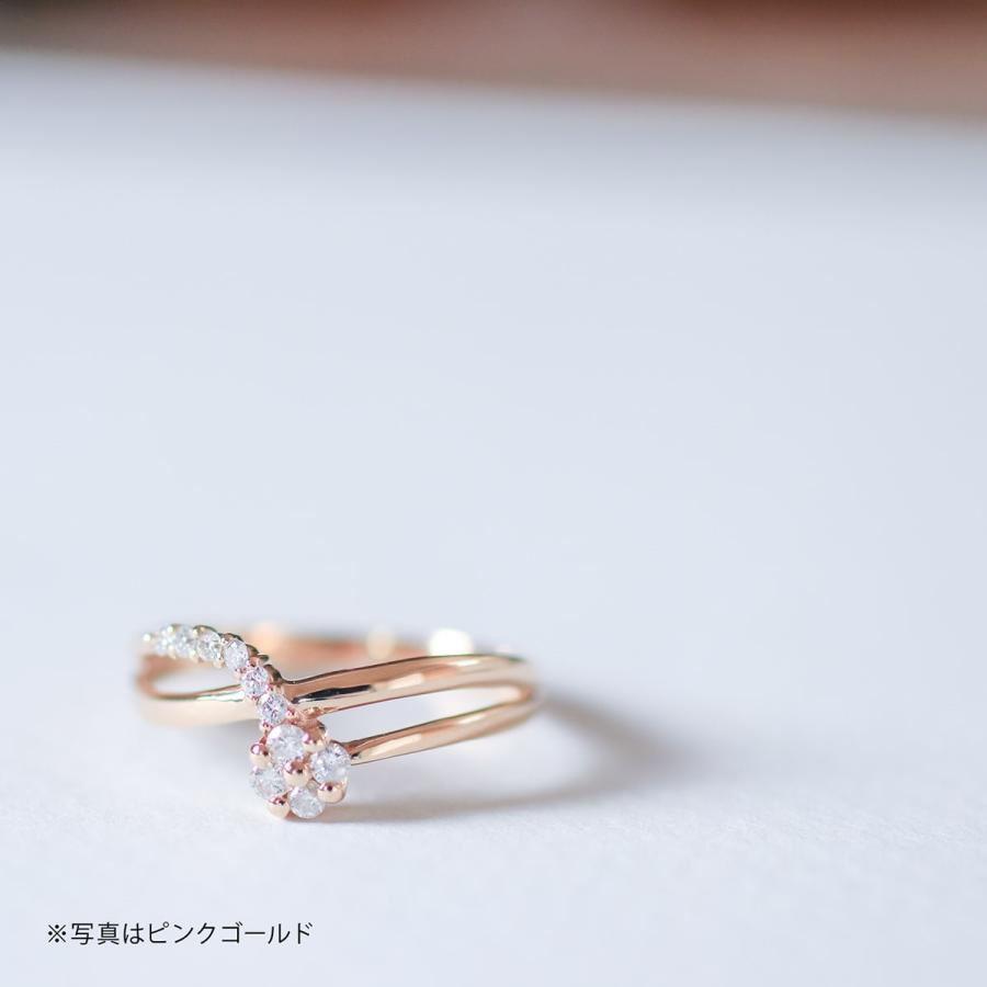 指輪 ダイヤモンド リング レディース シンプル k18 イエローゴールド ホワイトゴールド ピンクゴールド ファッション 日本製 おしゃれ プレゼント ギフトの画像
