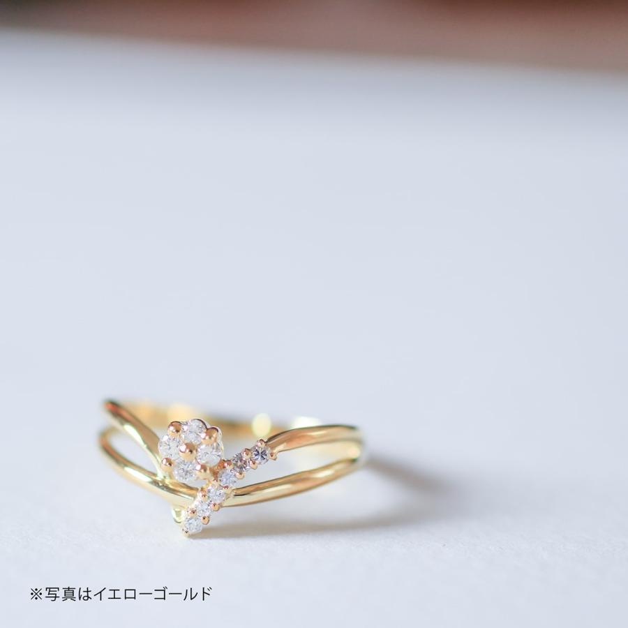 指輪 ダイヤモンド リング レディース シンプル k18 イエローゴールド ホワイトゴールド ピンクゴールド ファッション 日本製 おしゃれ プレゼント ギフトの画像