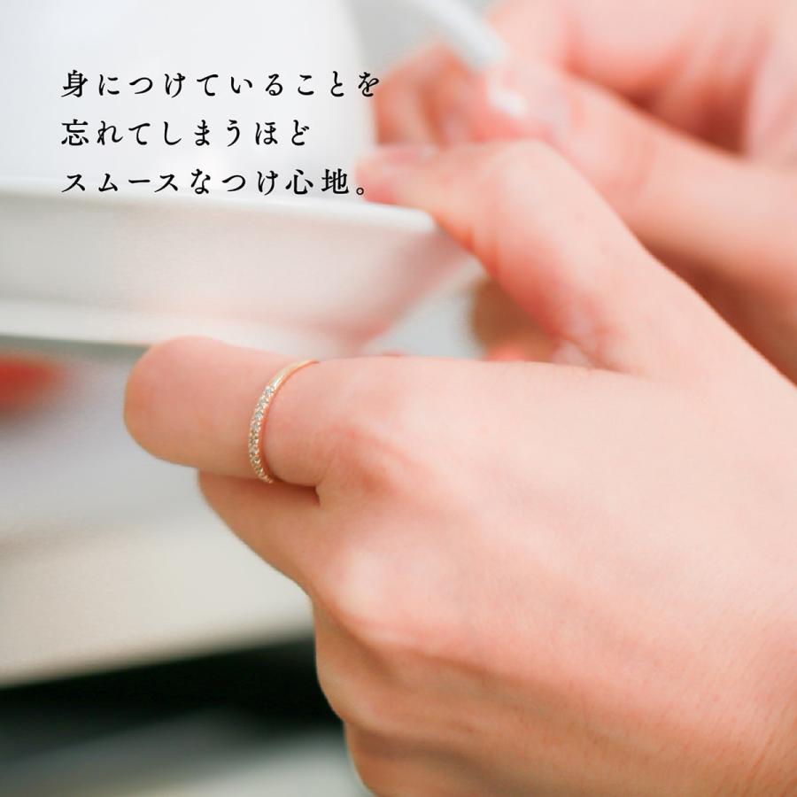 指輪 エタニティ ダイヤモンド リング レディース シンプル k18 ブランド イエローゴールド ホワイトゴールド ピンクゴールド 天然ダイヤモンド 日本製の画像