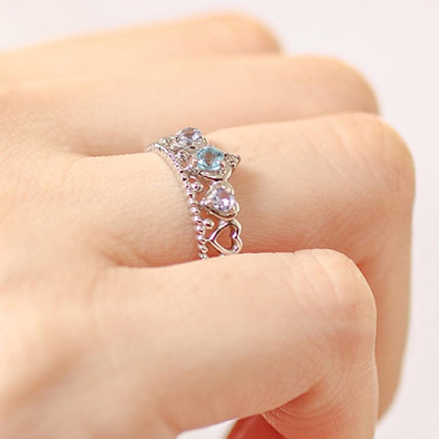 指輪 レディース リング ブルートパーズ アイオライト リング k18 ホワイトゴールド ピンクゴールド 天然ダイヤモンド 日本製 プレゼント ギフト クリスマスの画像