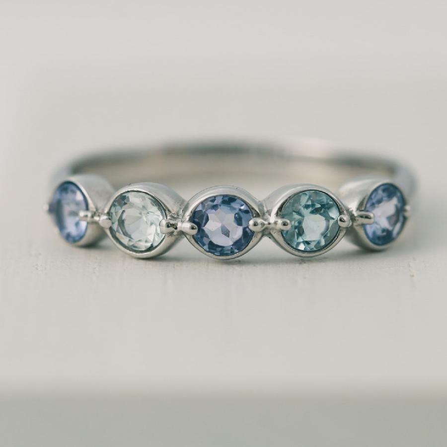 cococaru（ココカル） 指輪 レディース アクアマリン アイオライト