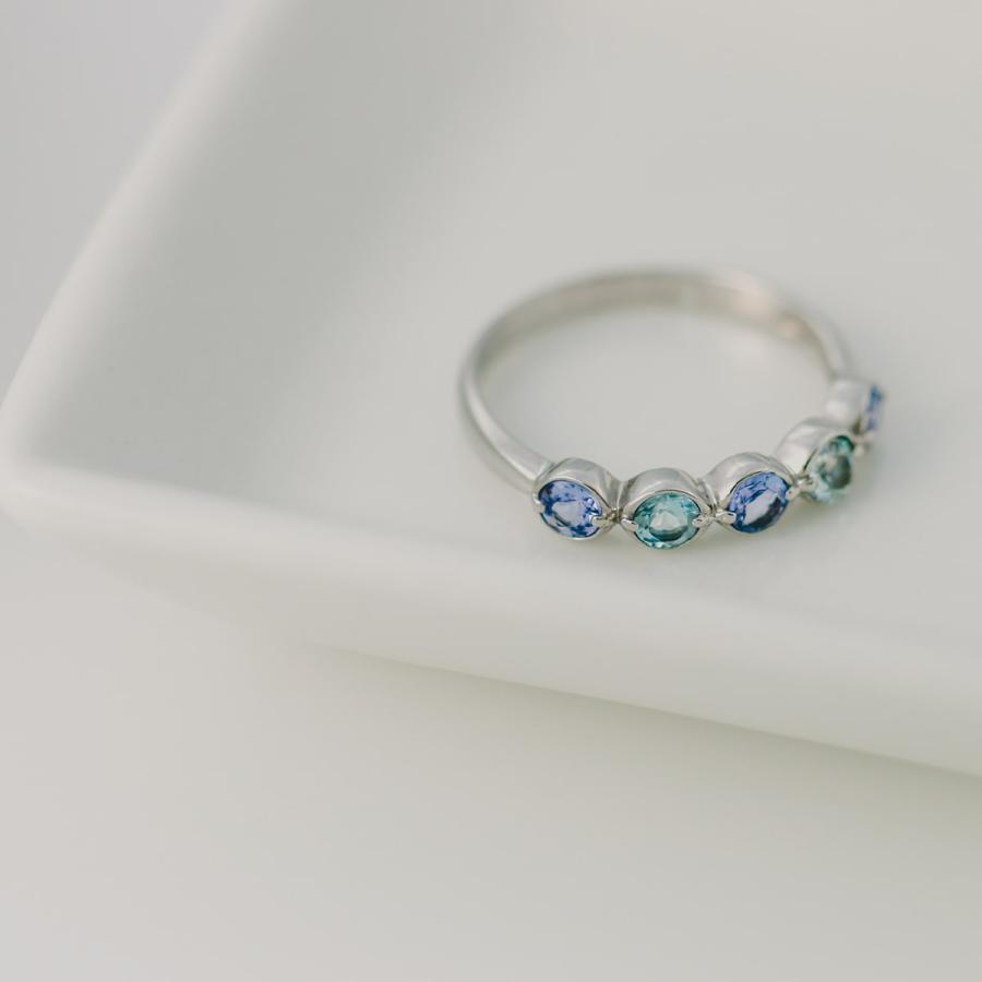 cococaru 指輪 レディース アクアマリン アイオライト リング