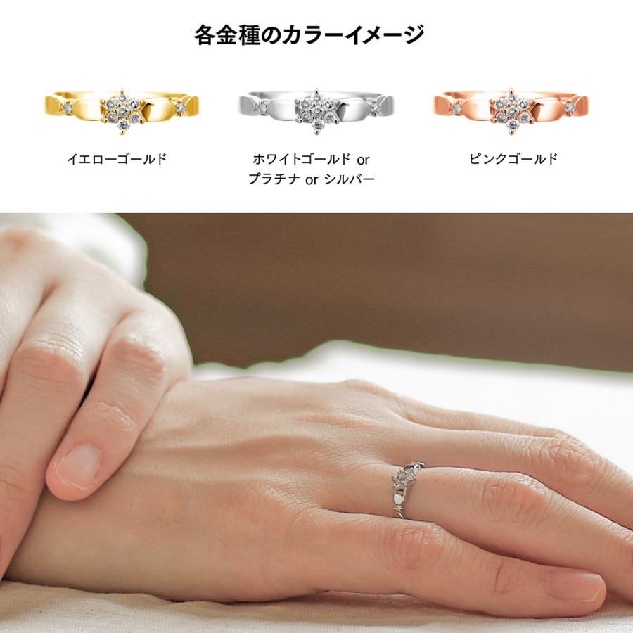 指輪 ダイヤモンド リング レディース シンプル k18 イエローゴールド ホワイトゴールド ピンクゴールド ファッション 日本製 おしゃれ プレゼント ギフトの画像