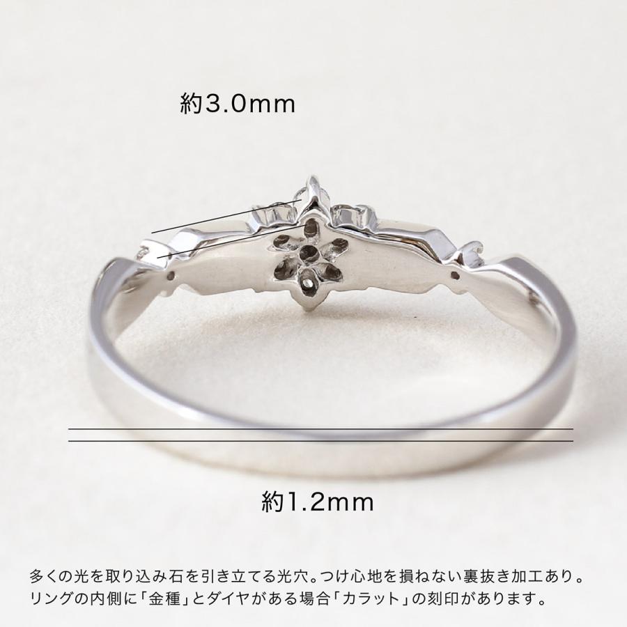 指輪 ダイヤモンド リング レディース シンプル k18 イエローゴールド ホワイトゴールド ピンクゴールド ファッション 日本製 おしゃれ プレゼント ギフトの画像