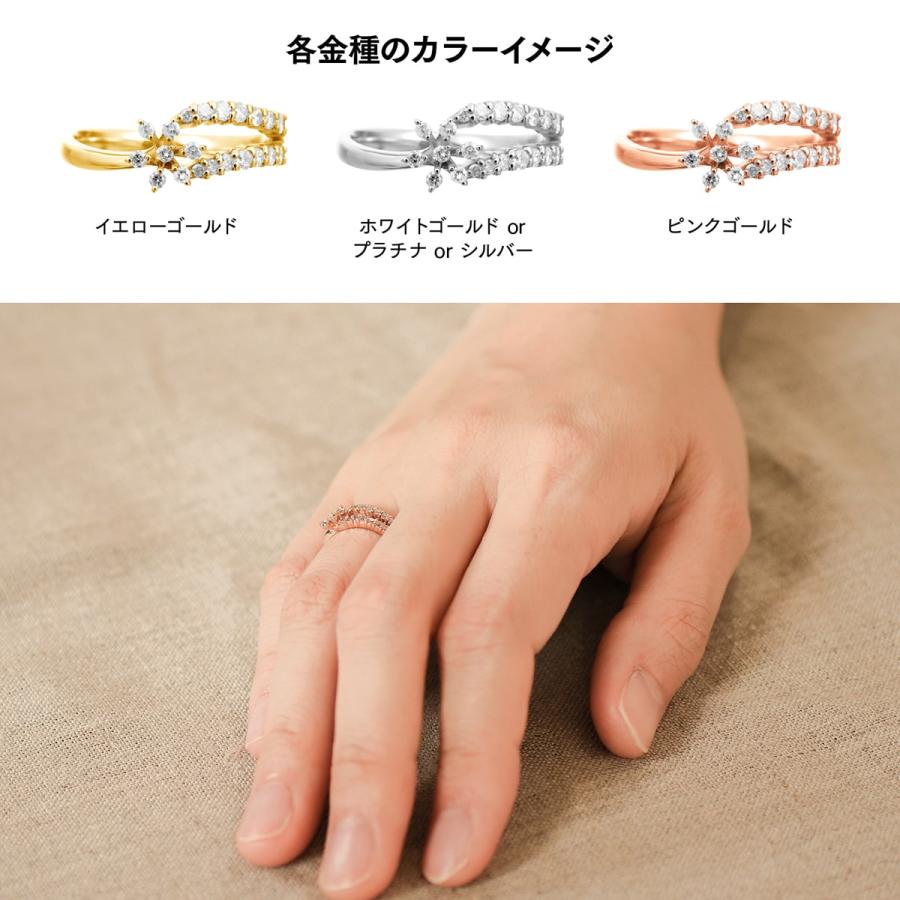 指輪 ダイヤモンド リング レディース シンプル k10 イエローゴールド ホワイトゴールド ピンクゴールド ファッション 日本製 おしゃれ プレゼント ギフトの画像