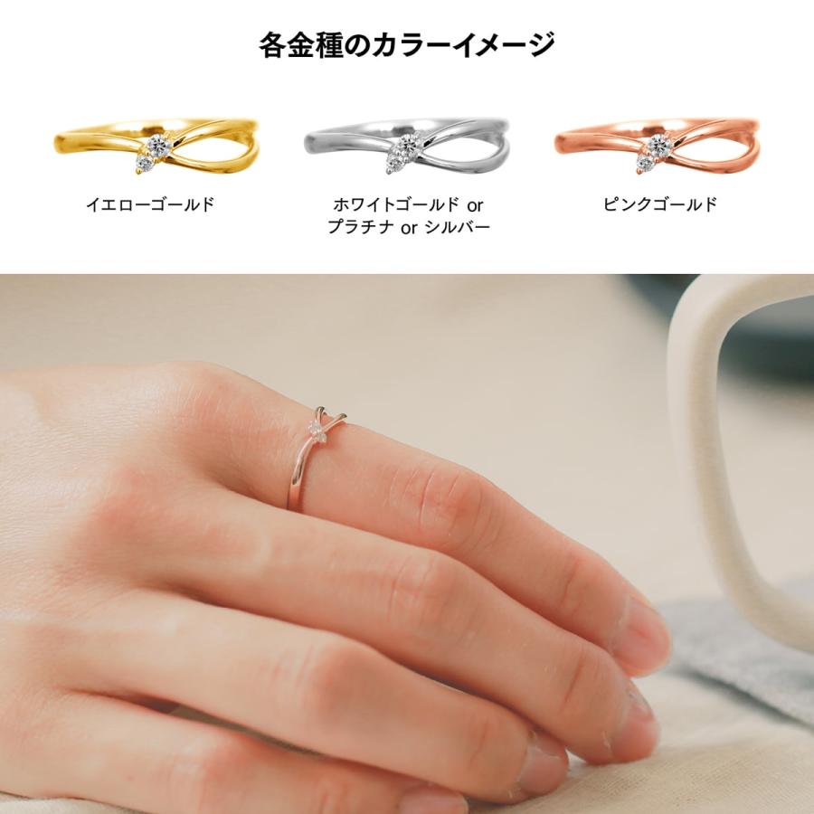 指輪 ダイヤモンド リング レディース シンプル k10 イエローゴールド ホワイトゴールド ピンクゴールド ファッション 日本製 おしゃれ プレゼント ギフトの画像