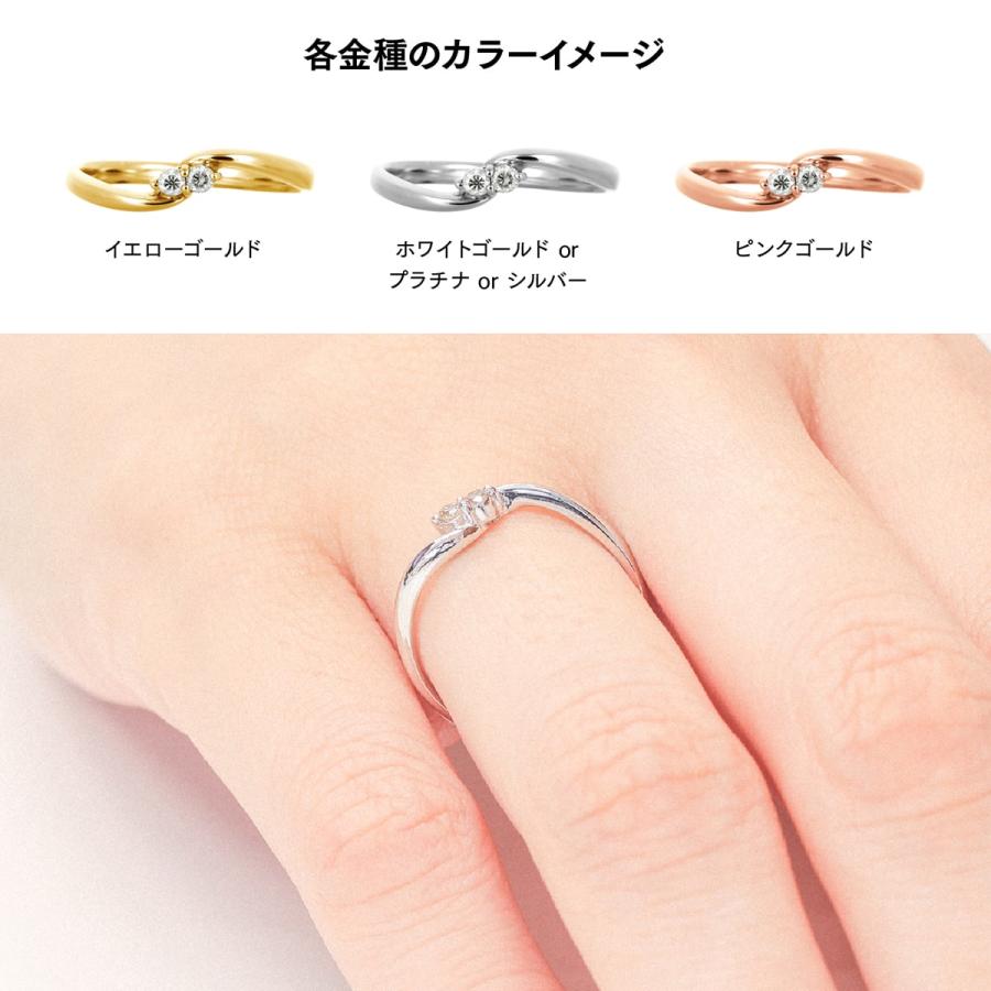指輪 ダイヤモンド リング レディース シンプル k18 イエローゴールド ホワイトゴールド ピンクゴールド ファッション 日本製 おしゃれ プレゼント ギフトの画像