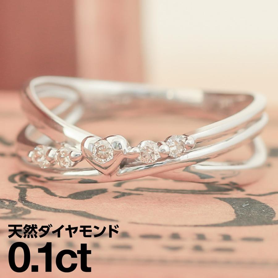 cococaru 指輪 レディース ハート ダイヤモンド リング シンプル  