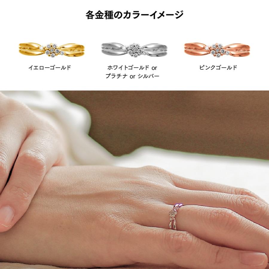 指輪 ダイヤモンド リング レディース シンプル k10 イエローゴールド ホワイトゴールド ピンクゴールド ファッション 日本製 おしゃれ プレゼント ギフトの画像