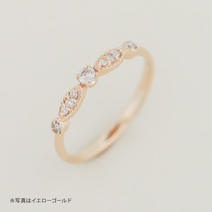 指輪 ダイヤモンド リング レディース シンプル k18 イエローゴールド ホワイトゴールド ピンクゴールド ファッション 日本製 おしゃれ プレゼント ギフトの画像