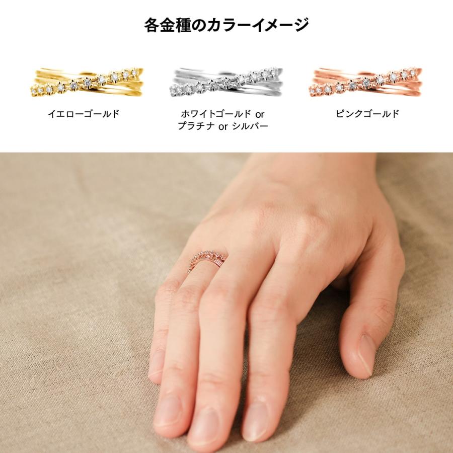 指輪 ダイヤモンド リング レディース シンプル k18 イエローゴールド ホワイトゴールド ピンクゴールド ファッション 日本製 おしゃれ プレゼント ギフトの画像