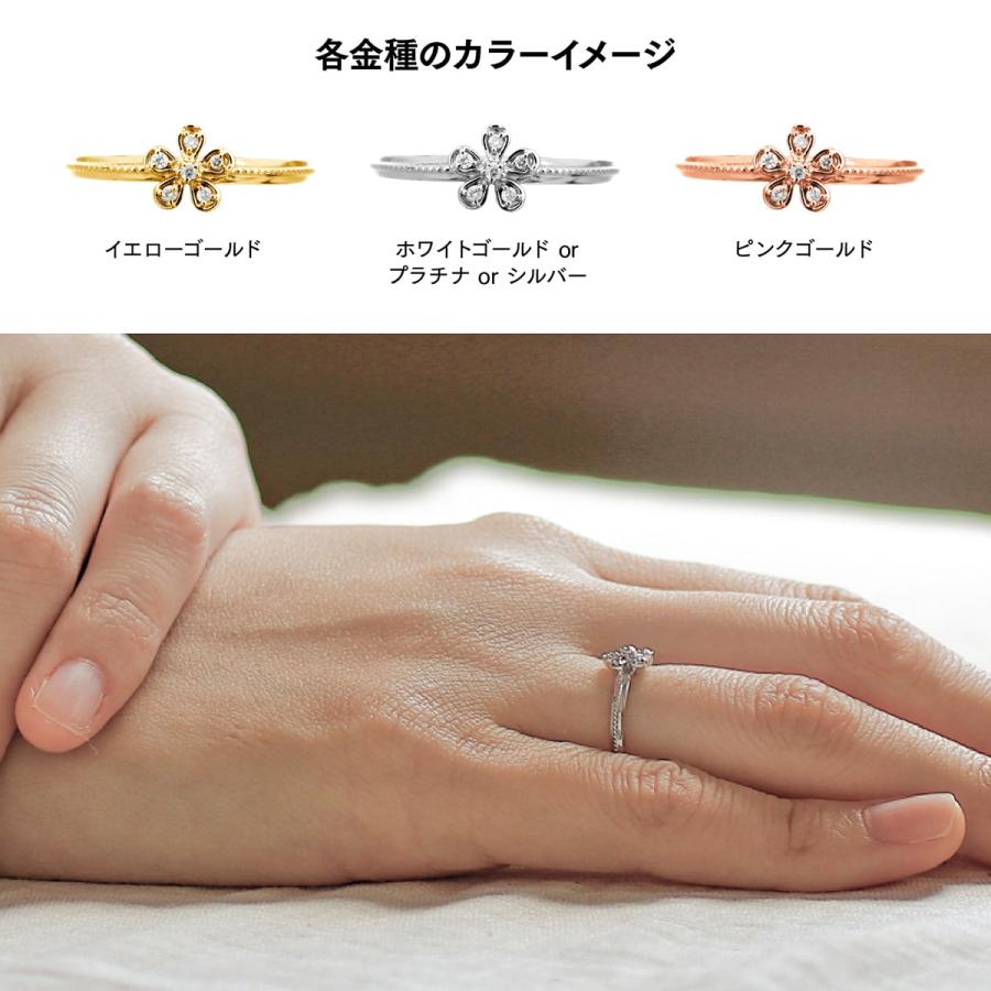 指輪 ダイヤモンド リング レディース シンプル k18 イエローゴールド ホワイトゴールド ピンクゴールド ファッション 天然ダイヤモンド 日本製 プレゼントの画像