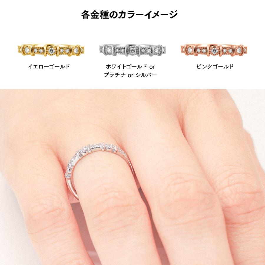 指輪 エタニティ ダイヤモンド リング レディース シンプル k10 イエローゴールド ホワイトゴールド ピンクゴールド ファッションリング 日本製 プレゼントの画像