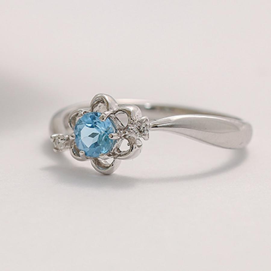 cococaru 指輪 レディース ダイヤモンド ブルートパーズ リング