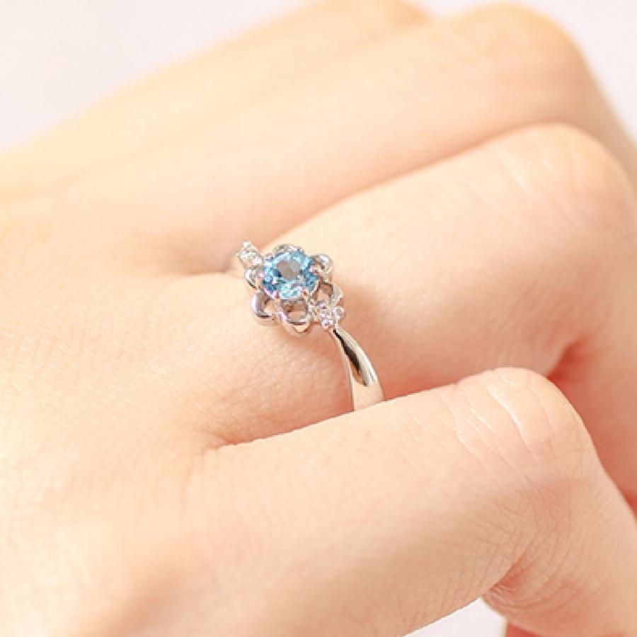 ブルートパーズ　ダイヤ　指輪 ジュエリーまつき / Ptブルートパーズ/ダイヤリング