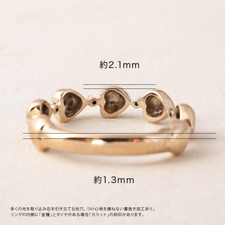 指輪 ダイヤモンド リング レディース シンプル ハート k18 イエローゴールド ホワイトゴールド 天然ダイヤモンド 日本製 おしゃれ プレゼント ギフトの画像