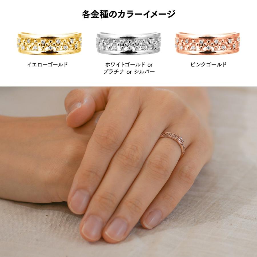 指輪 ダイヤモンド リング レディース シンプル k18 イエローゴールド ホワイトゴールド ピンクゴールド 天然ダイヤモンド ファッションリング 日本製の画像