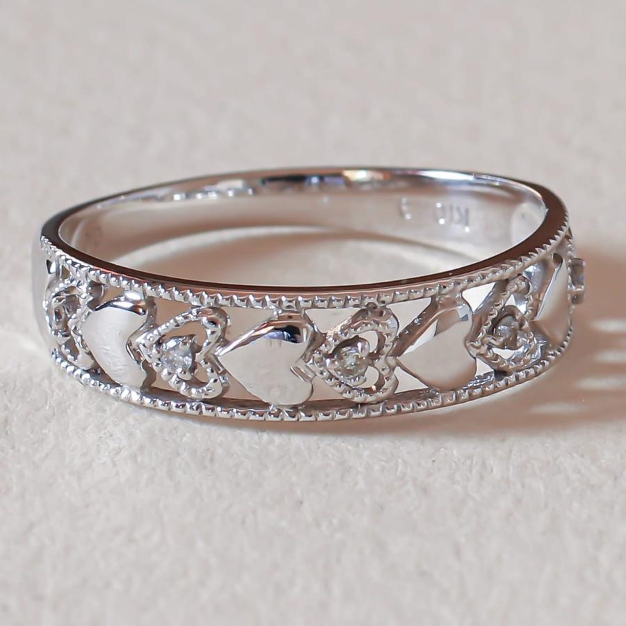 ダイヤリング指輪ハートK10