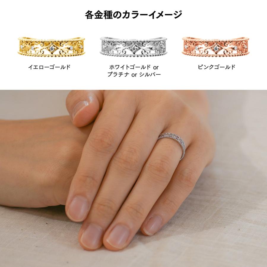 指輪 ダイヤモンド リング レディース シンプル k18 イエローゴールド ホワイトゴールド ピンクゴールド 天然ダイヤモンド ファッションリング 日本製の画像