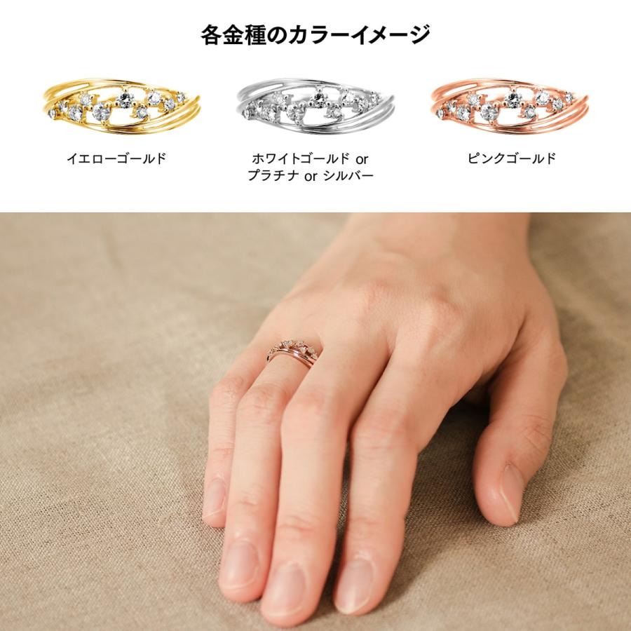 指輪 ダイヤモンド リング レディース シンプル k18 イエローゴールド ホワイトゴールド ピンクゴールド ファッション 天然ダイヤモンド 日本製 プレゼントの画像